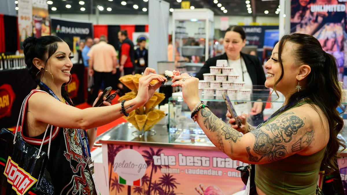 A food demonstration on the show floor at International Pizza Expo 2026.