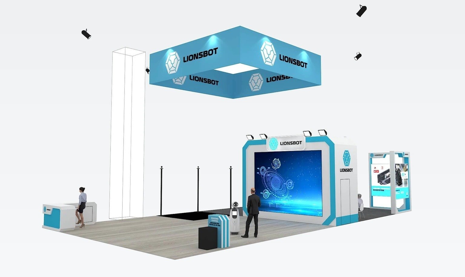 Front 3D ISSA booth concept prepared for production coordination and onsite handoff