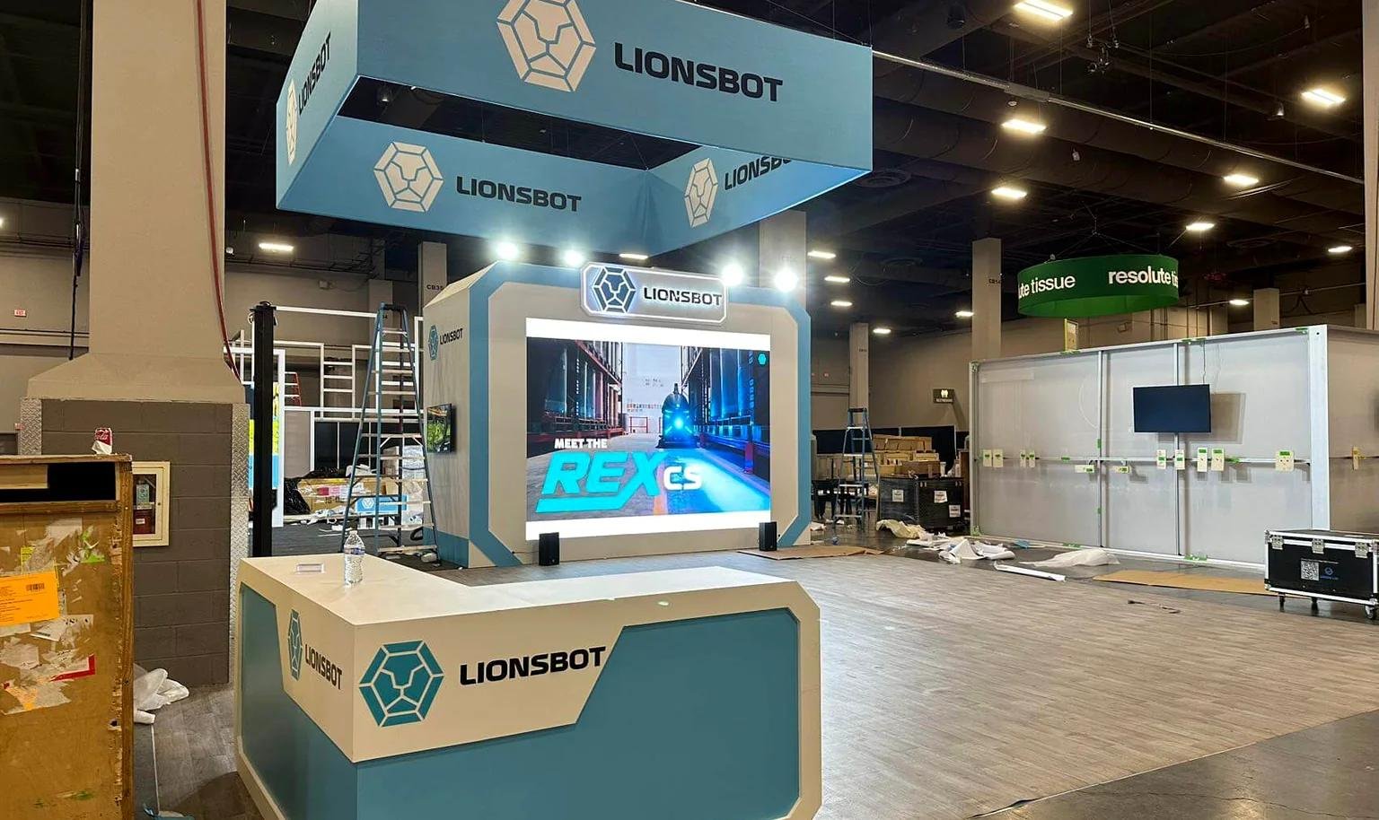 LionsBot ISSA exhibit with open demonstration space for facility team evaluation