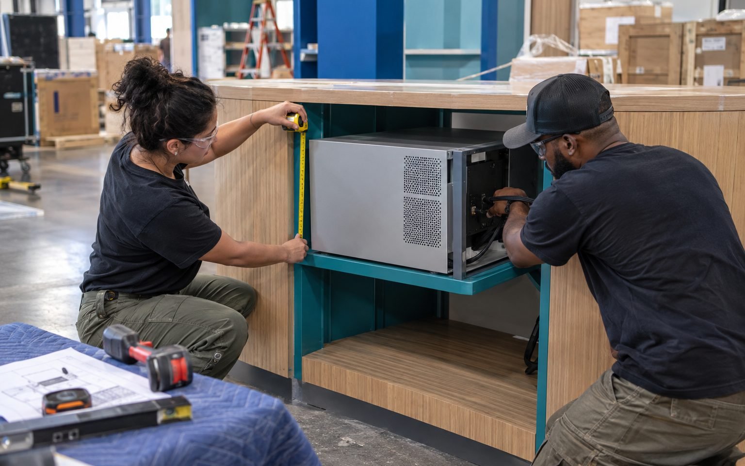 The Demonstration Is Designed with the Booth, Not Added Later — pre-build verification