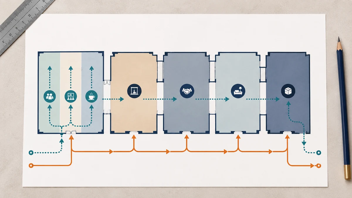 Simplified planning diagram for Reno-Sparks Convention Center exhibit halls