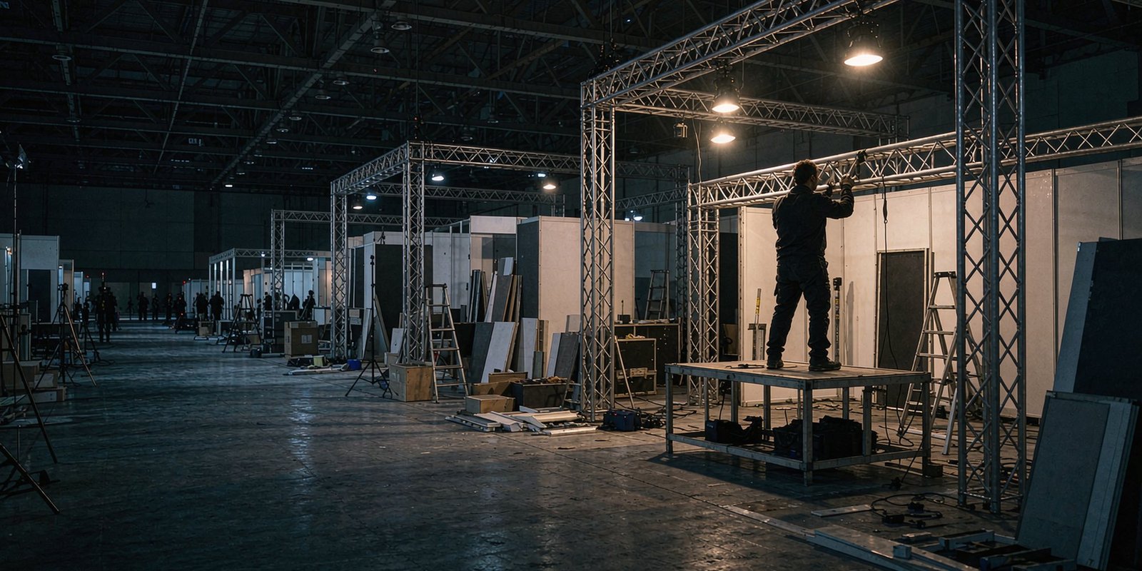 King Exhibits trade show booth construction inside a convention center hall