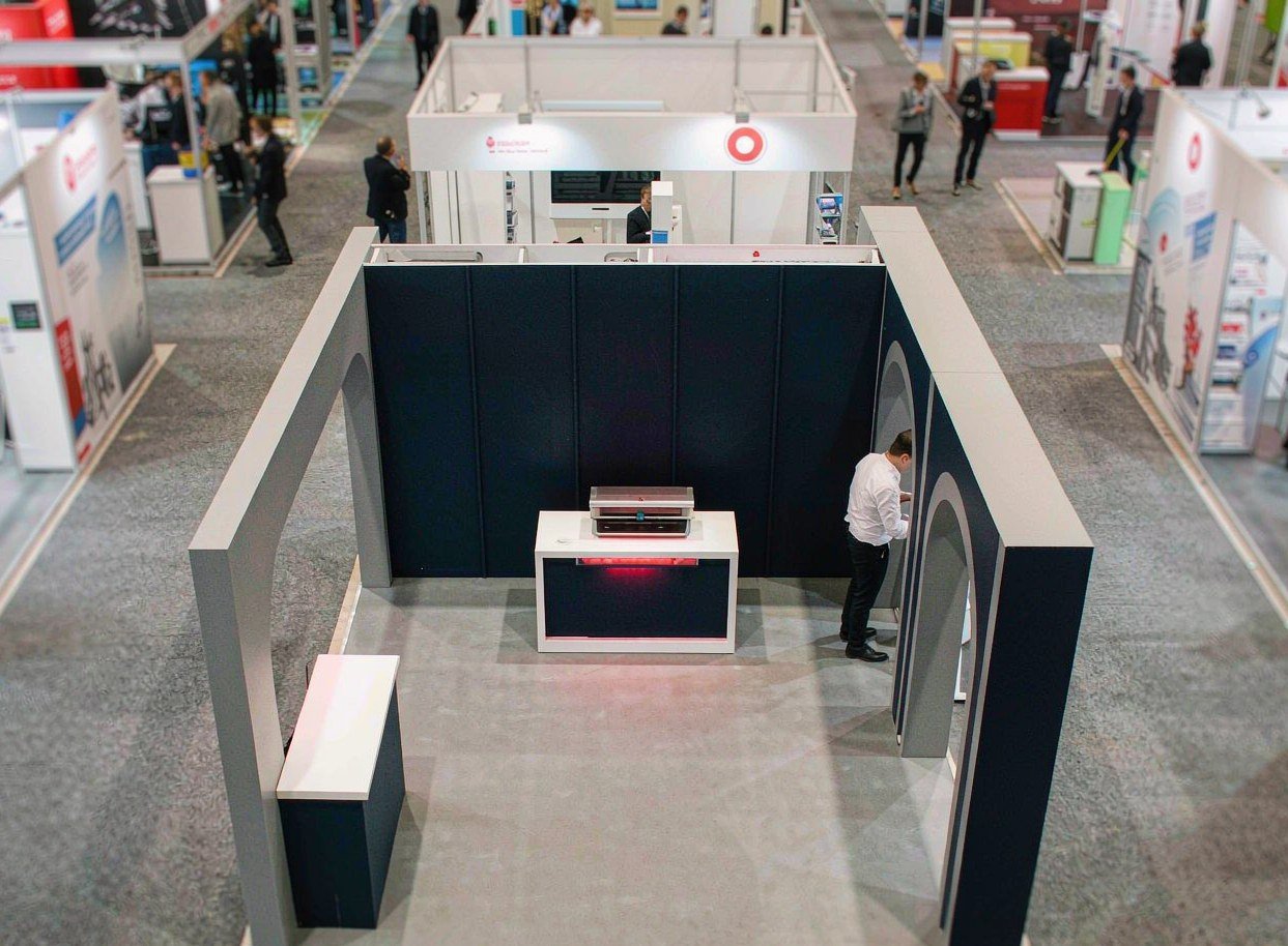 Make Room for Greetings and Demonstrations — Trade Show Display Counter