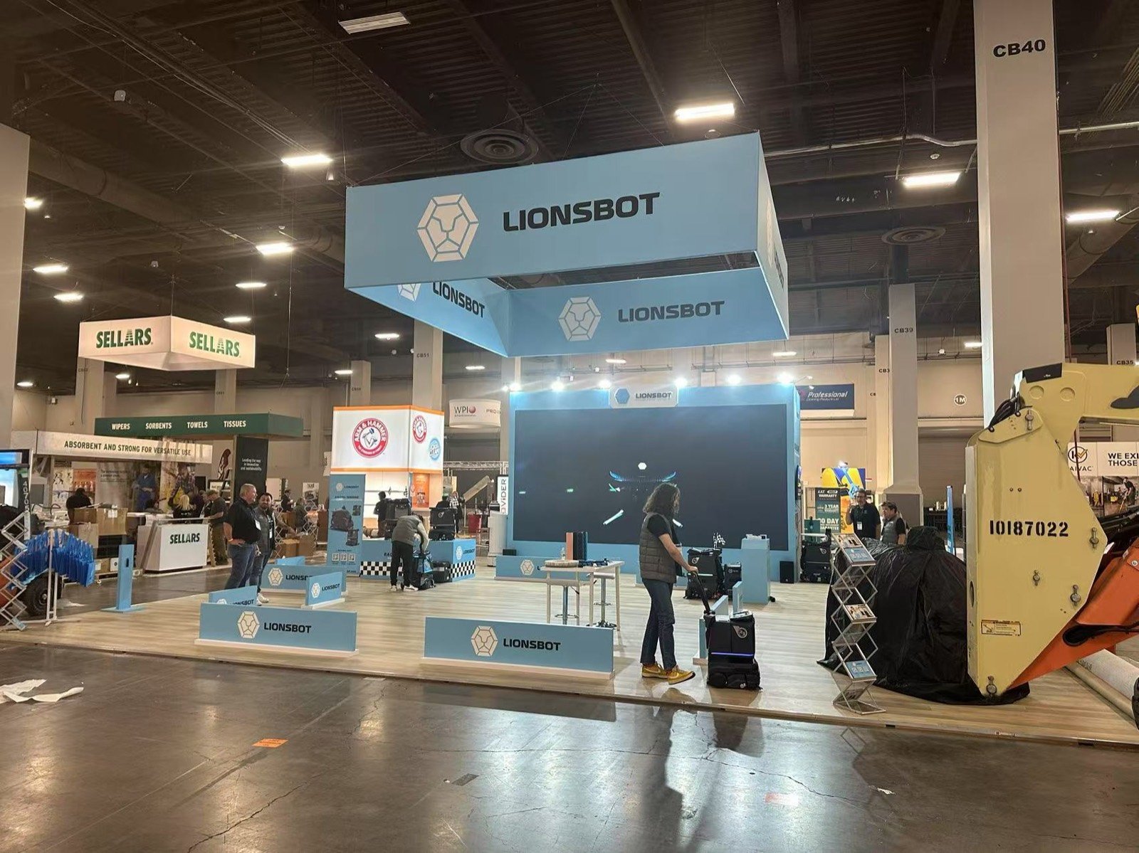 LionsBot 40x40 trade show booth display at ISSA 2024