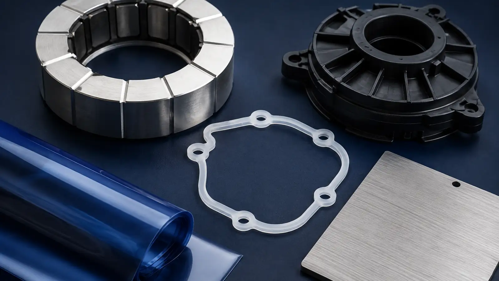 Magnetic component displayed with adjacent engineering materials for an application discussion.
