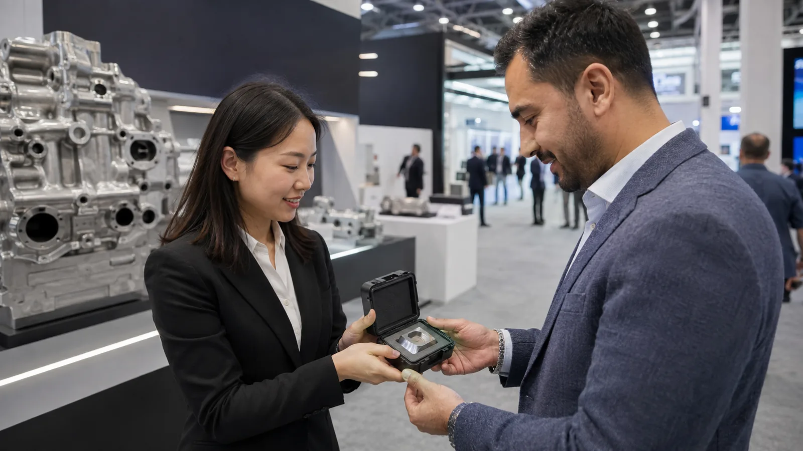 Qualified visitor receiving a product-related retrieval cue after a booth demonstration