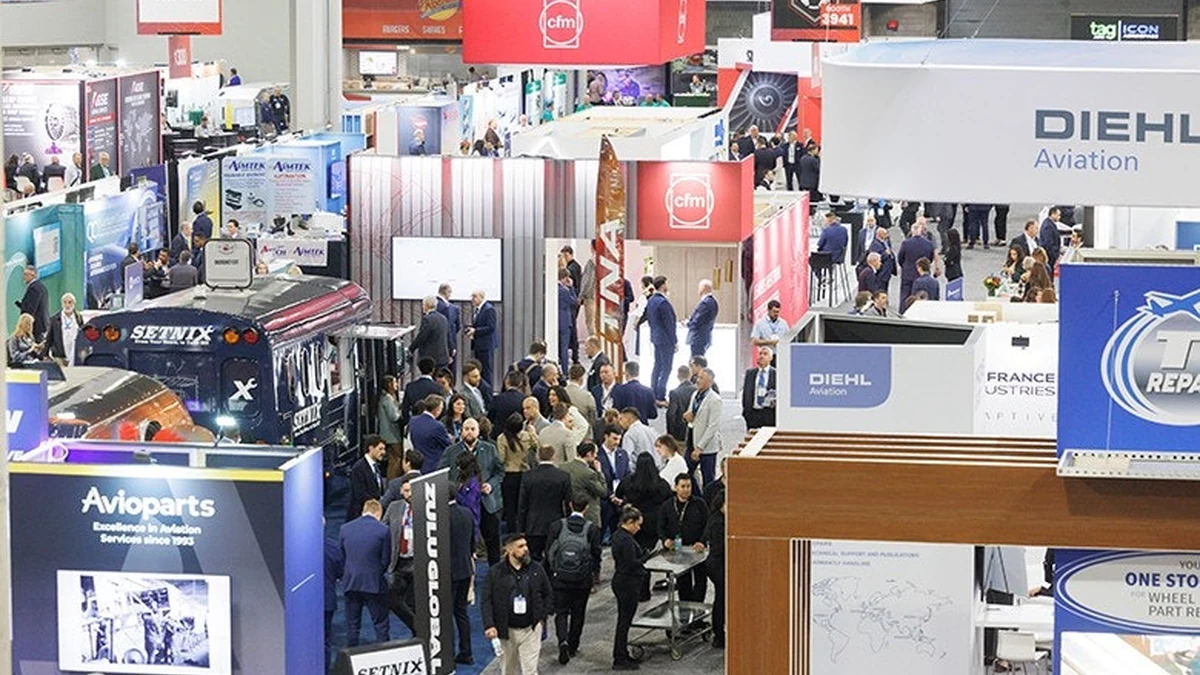 Aviation maintenance exhibitors and attendees at a previous MRO Americas.