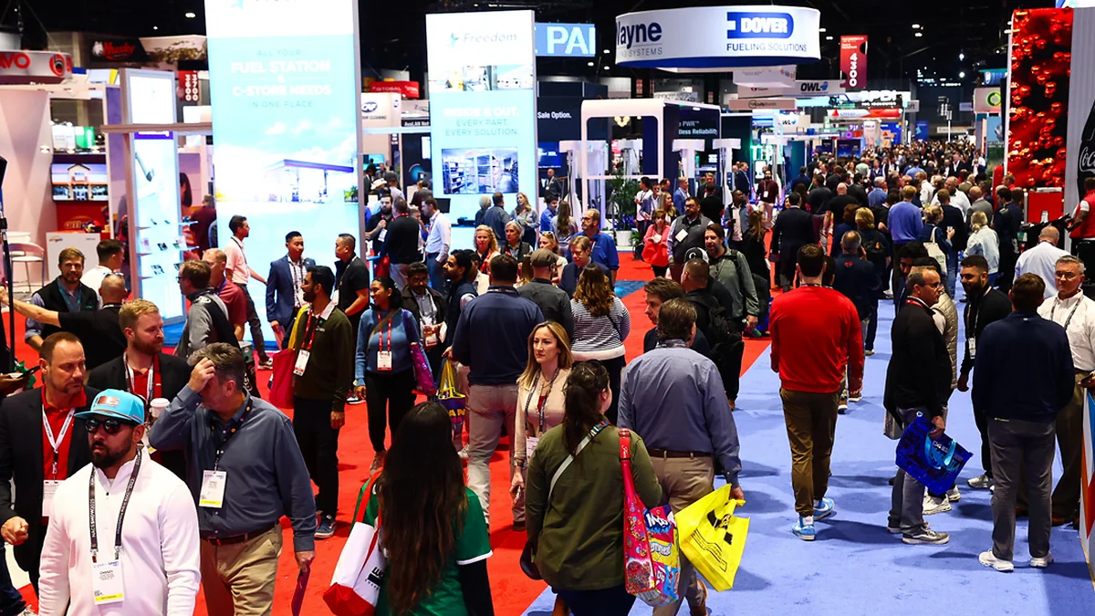 Attendees walking the exhibition floor at the 2025 NACS Show.