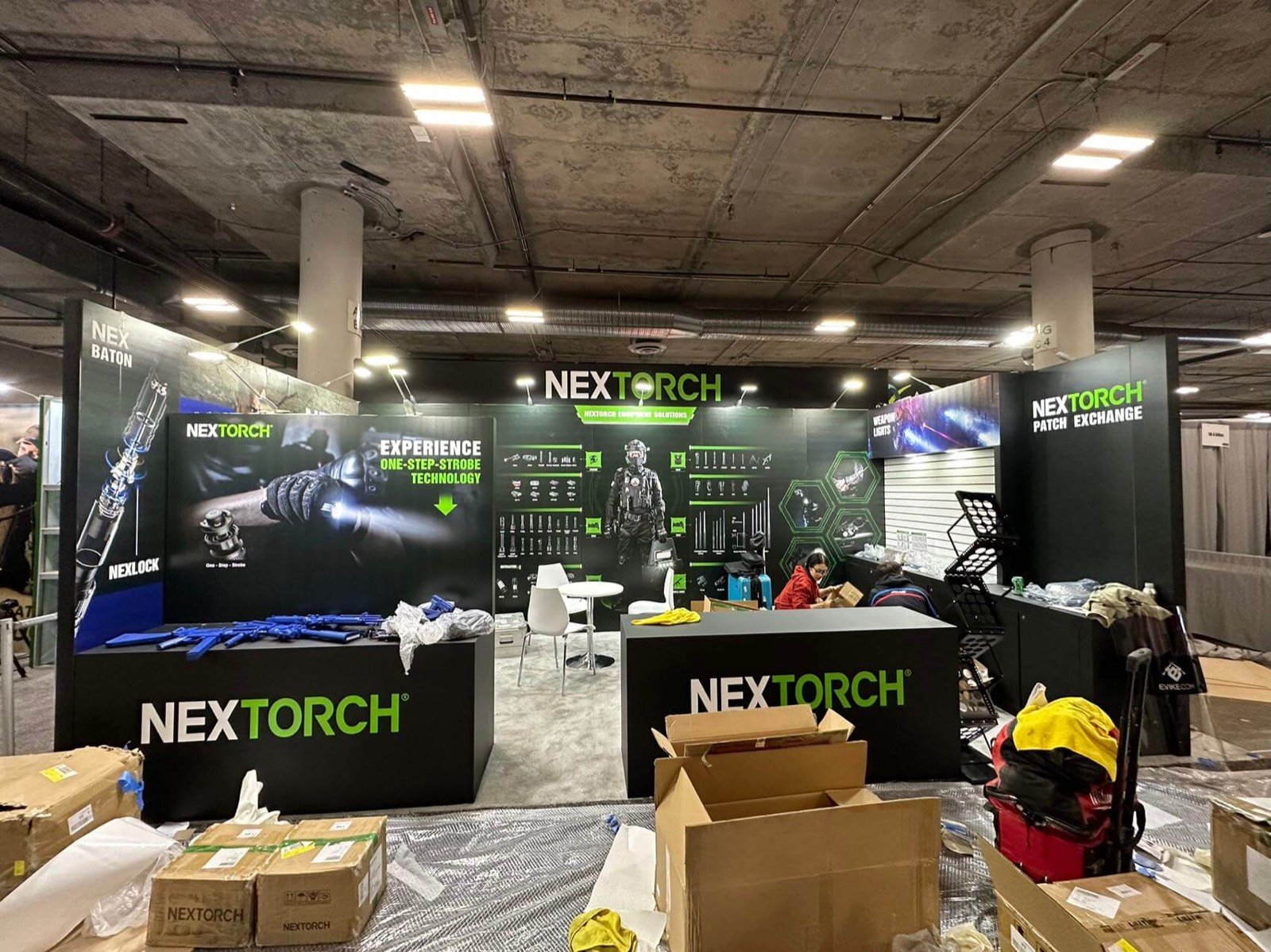 NEXTORCH 10x20 trade show booth display at Shot Show 2024