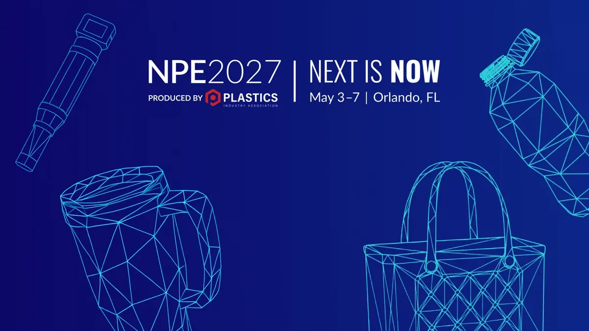 NPE2027 campaign visual for the plastics industry show in Orlando.