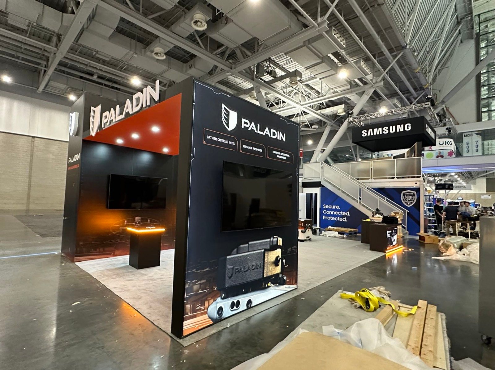 Paladin Drones 20x30 trade show booth display at IACP 2024