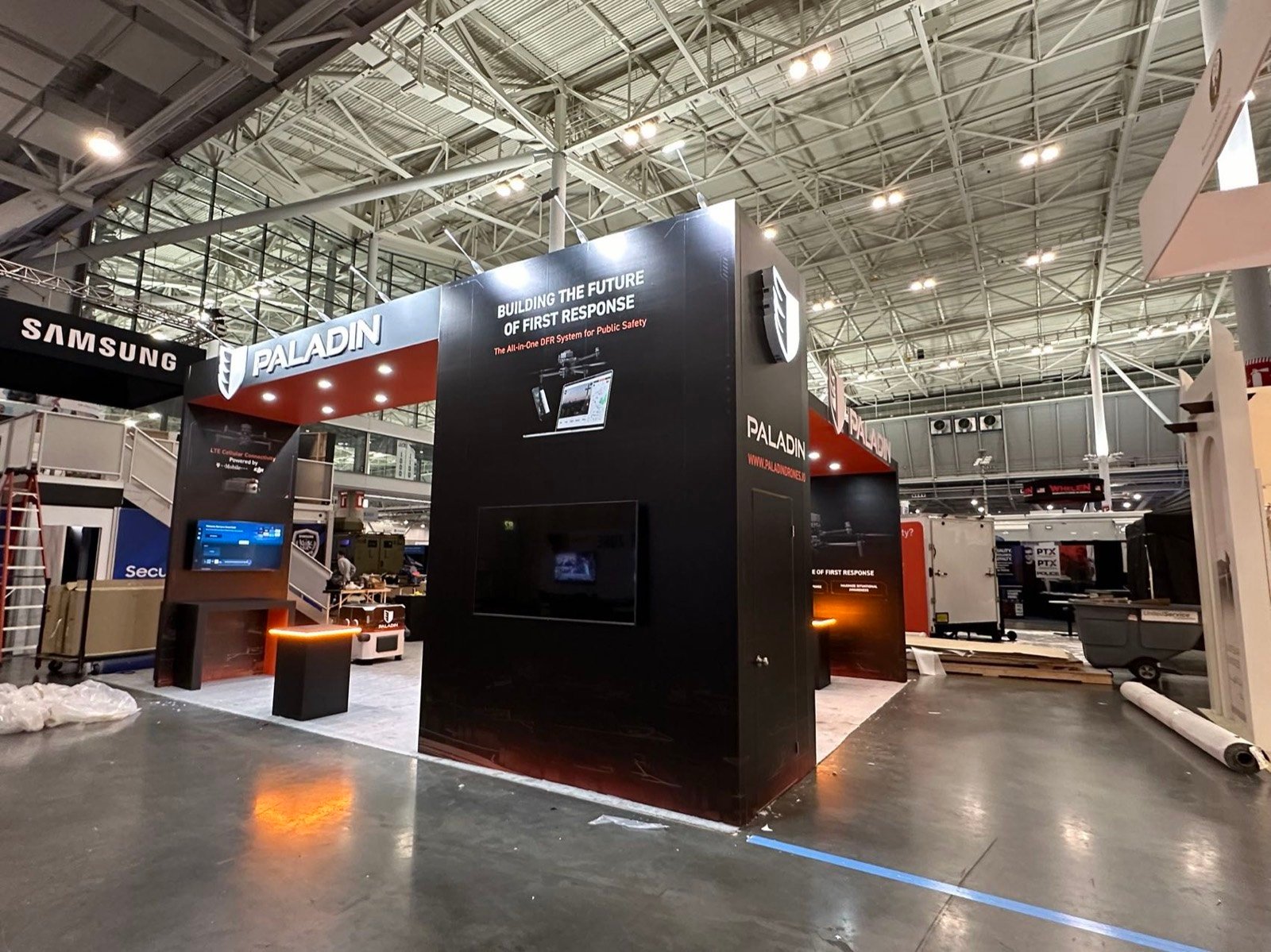 Paladin Drones 20x30 trade show booth display at IACP 2024