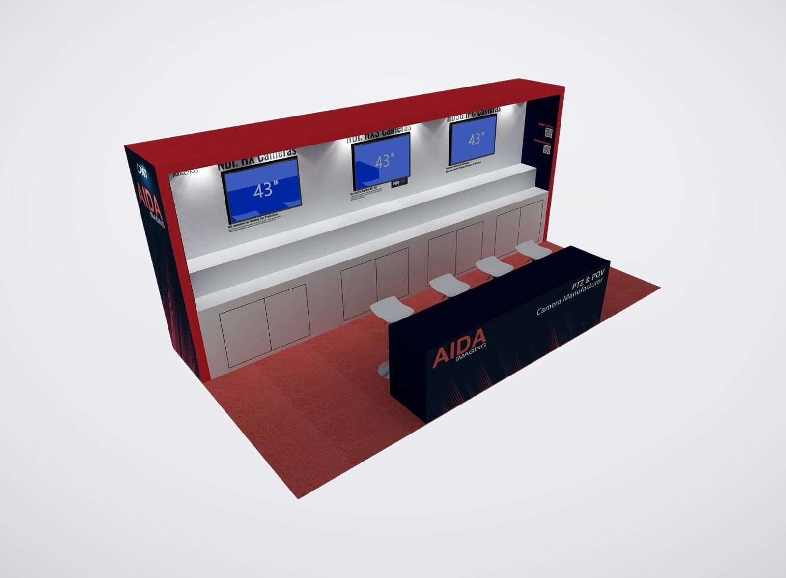 AIDA 10x20 trade show booth display at InfoComm 2024