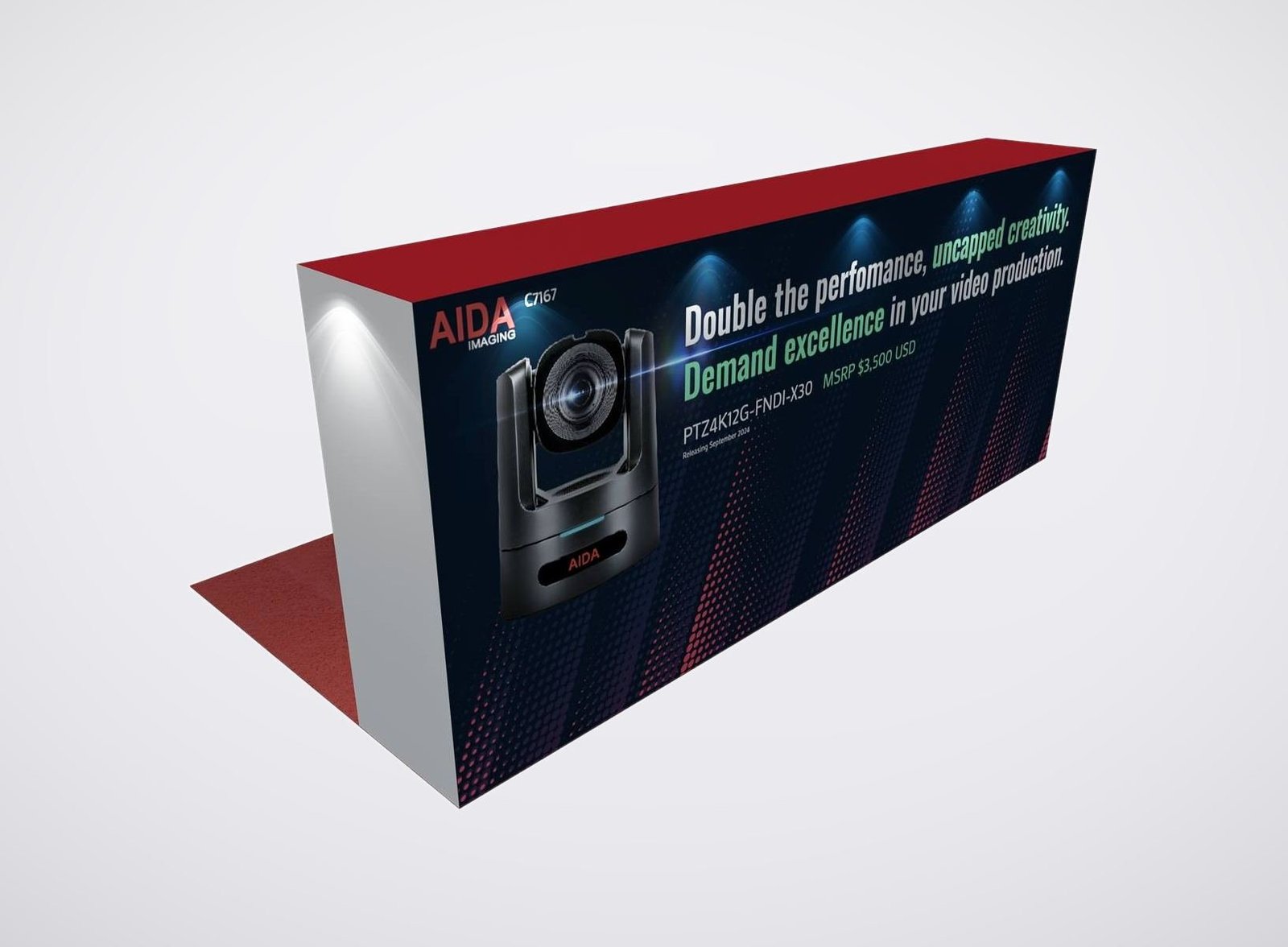 AIDA 10x20 trade show booth display at InfoComm 2024