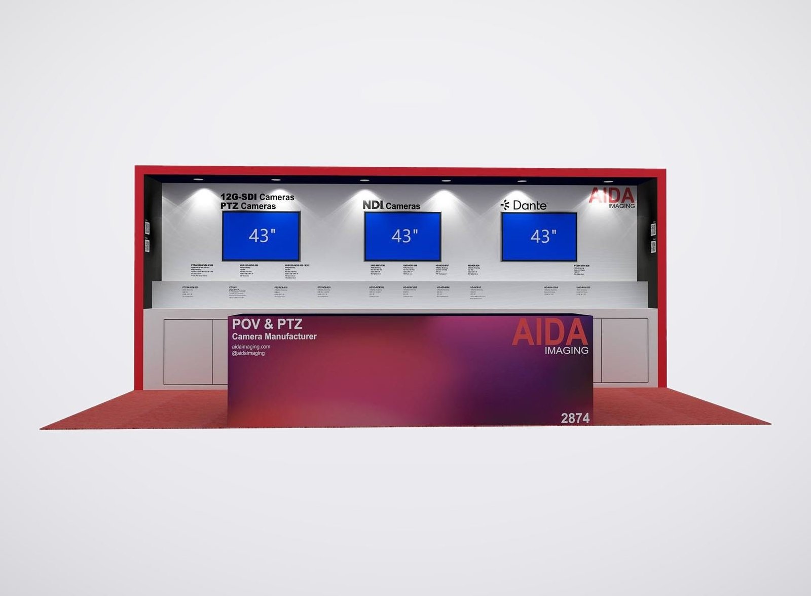 AIDA 10x20 trade show booth display at InfoComm 2025