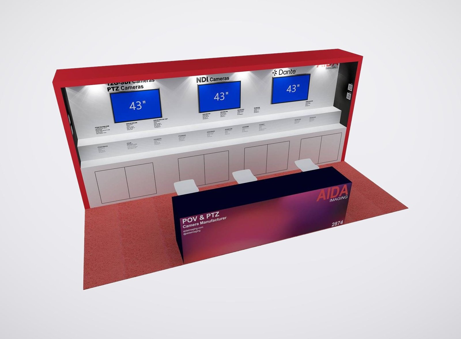 AIDA 10x20 trade show booth display at InfoComm 2025