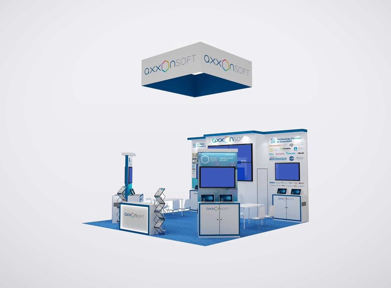 AxxonSoft 20x20 trade show booth display at ISC West 2024