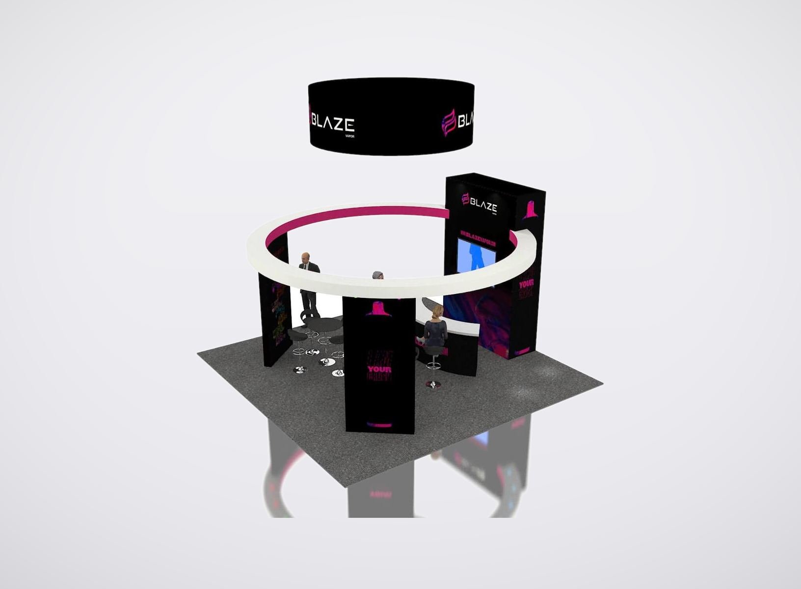 Blaze Vapor 20x20 trade show booth display at TPE 2023