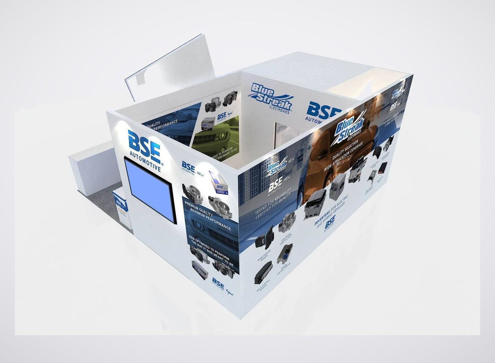 Blue Streak 20x20 trade show booth display at AAPEX 2023