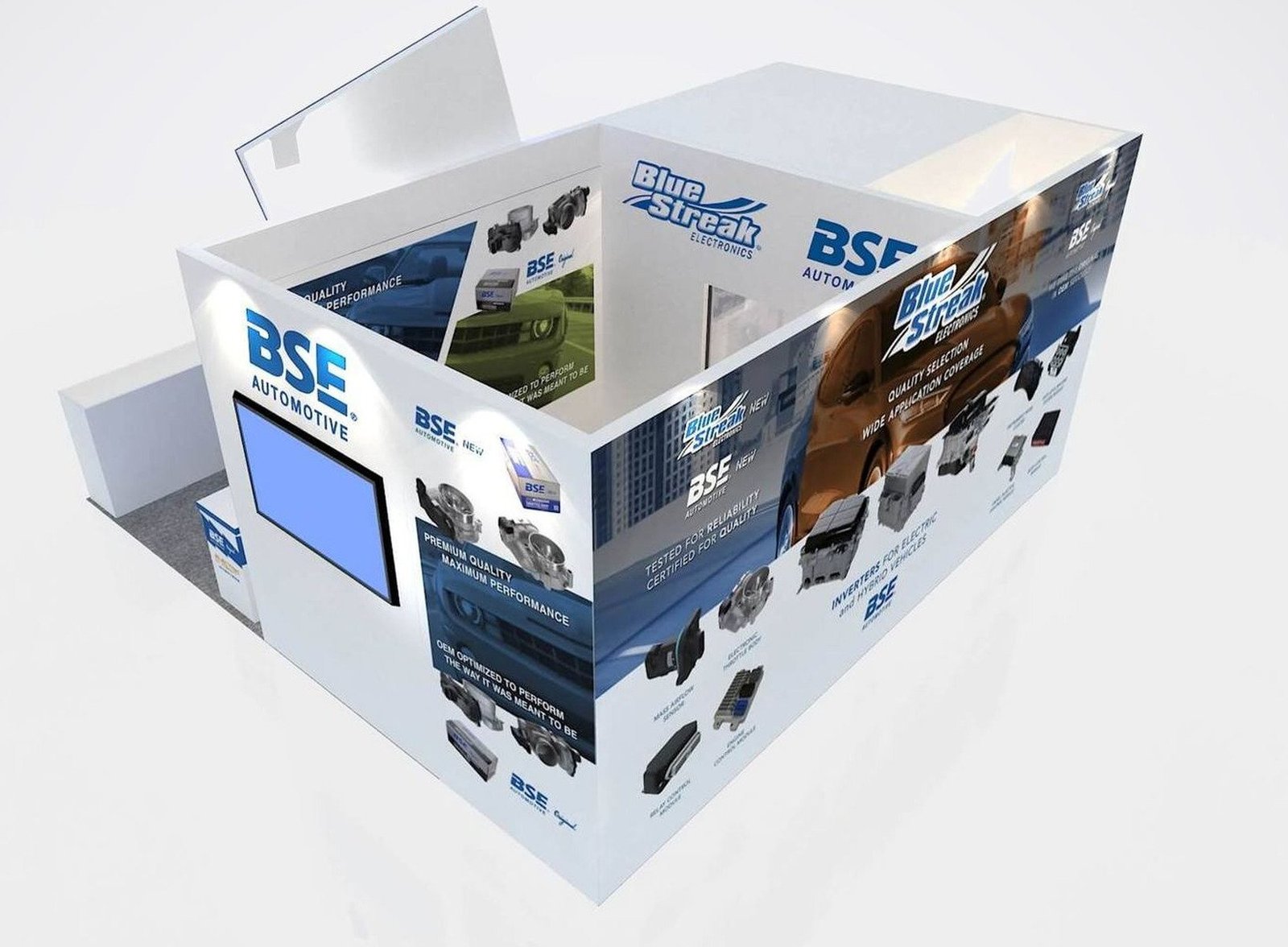 Blue Streak 20x20 trade show booth display at AAPEX 2023