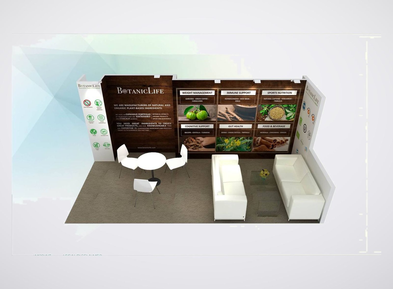 Botaniclife 10x20 trade show booth display at SSW 2021