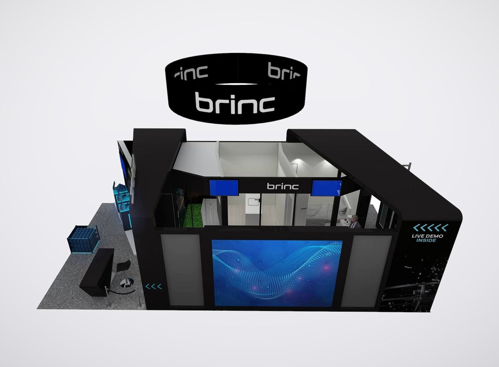 Brinc 20x40 trade show booth display at IACP 2023
