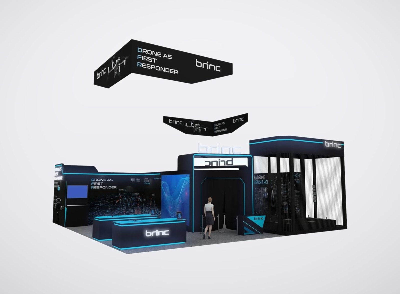 BRINC 40x40 trade show booth display at IACP 2024