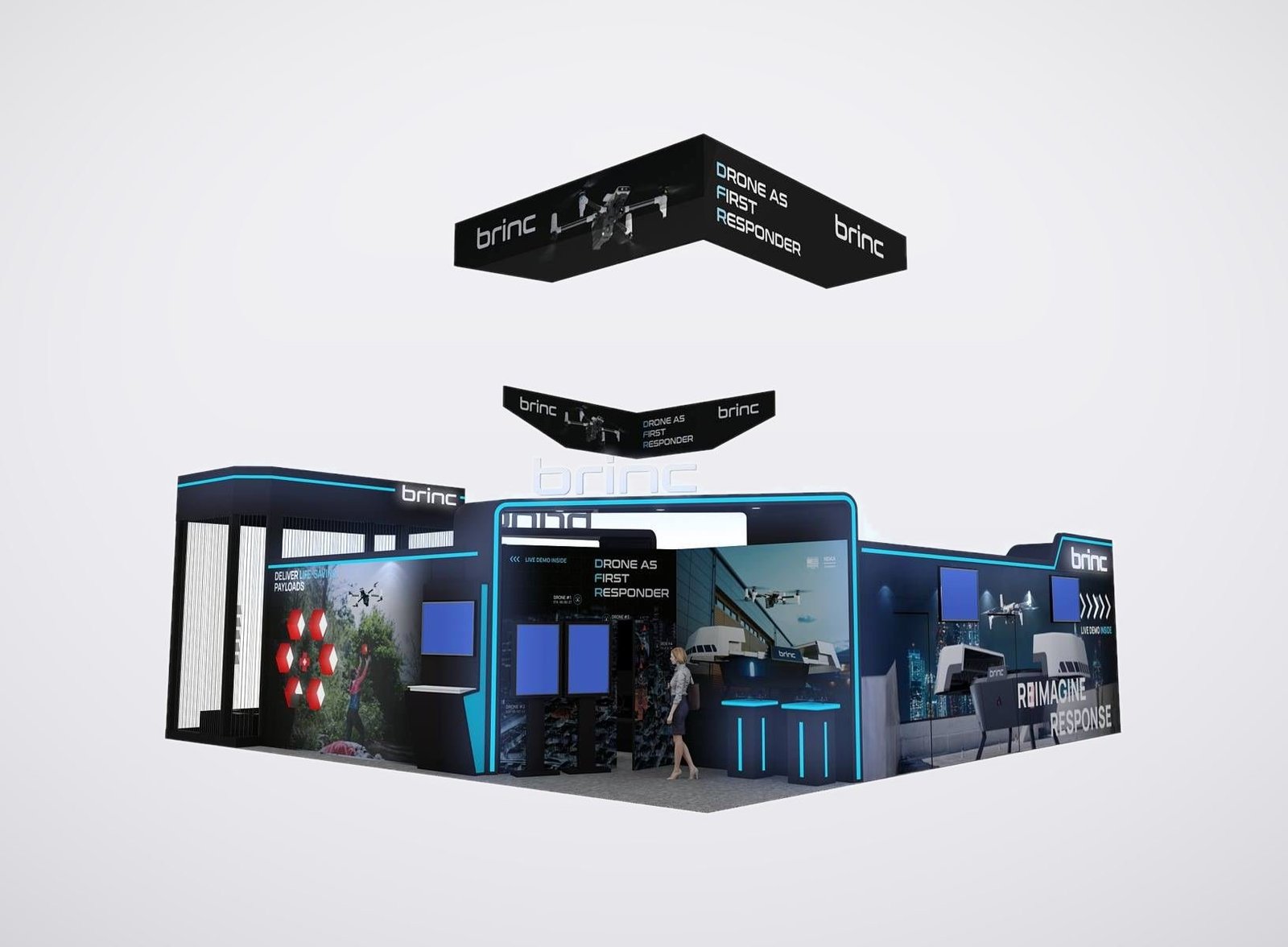 BRINC 40x40 trade show booth display at IACP 2024