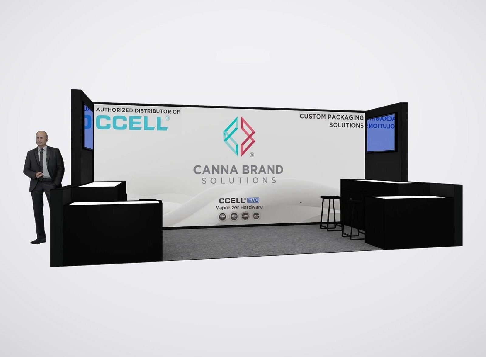CANNA BRAND 10x20 trade show booth display at MJBizCon 2023
