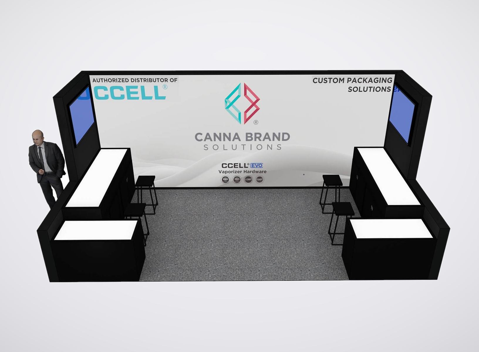 CANNA BRAND 10x20 trade show booth display at MJBizCon 2023