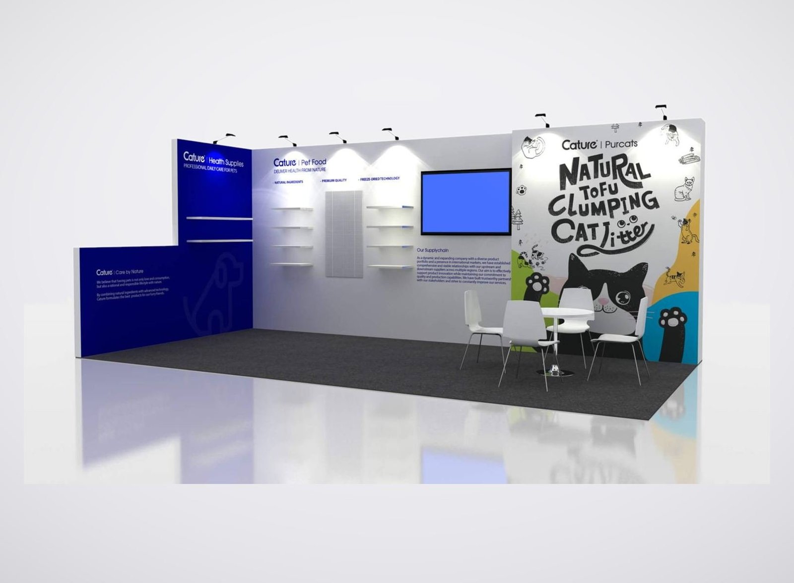 Cature 10x20 trade show booth display at Global Pet Expo 2023