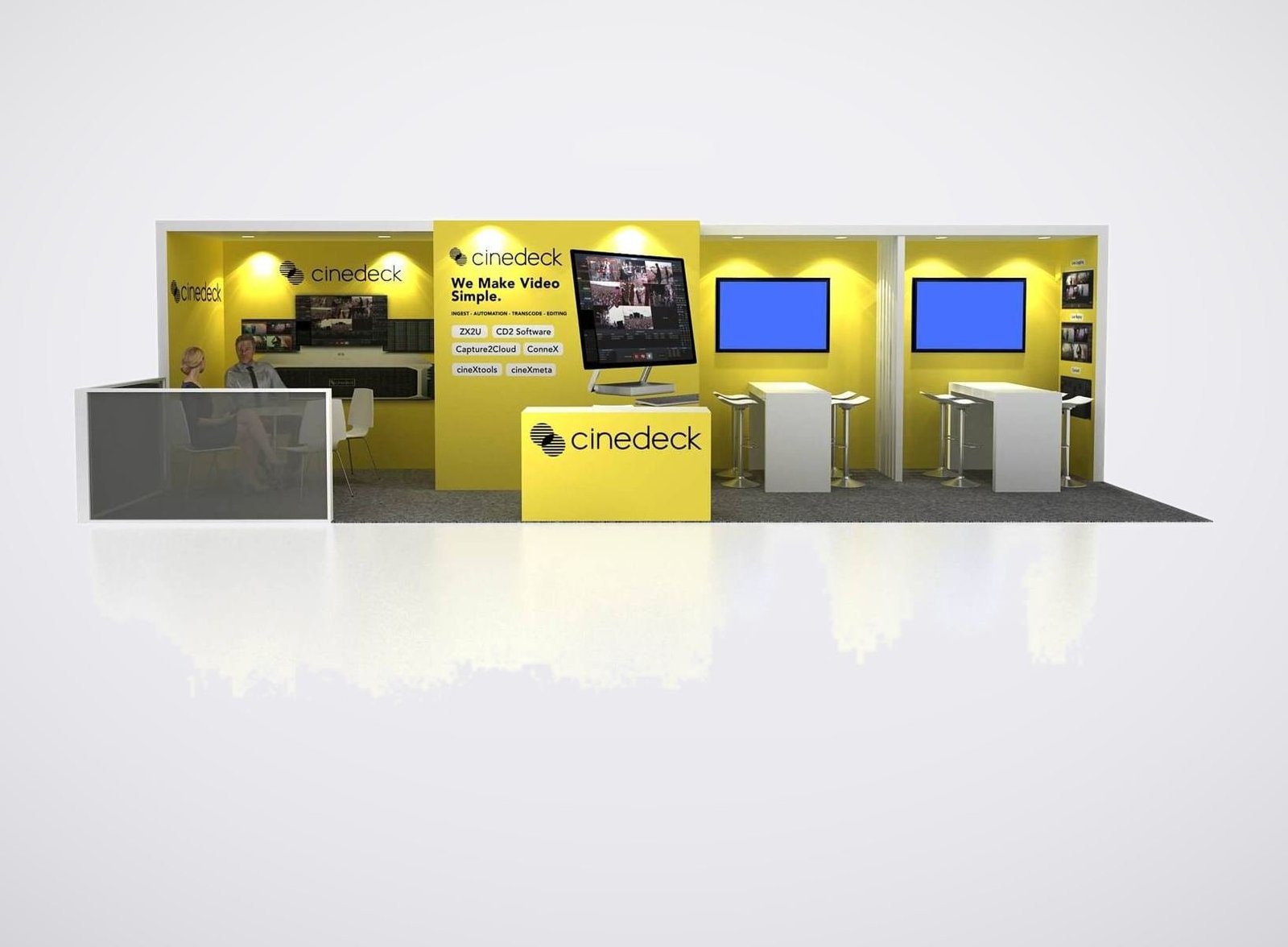 Cinedeck 10x30 trade show booth display at NAB 2024