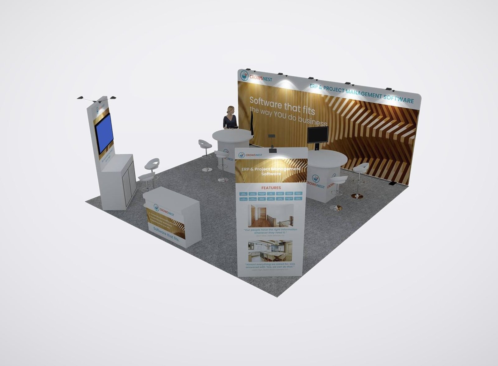 Crows 20x20 trade show booth display at IWF show 2024