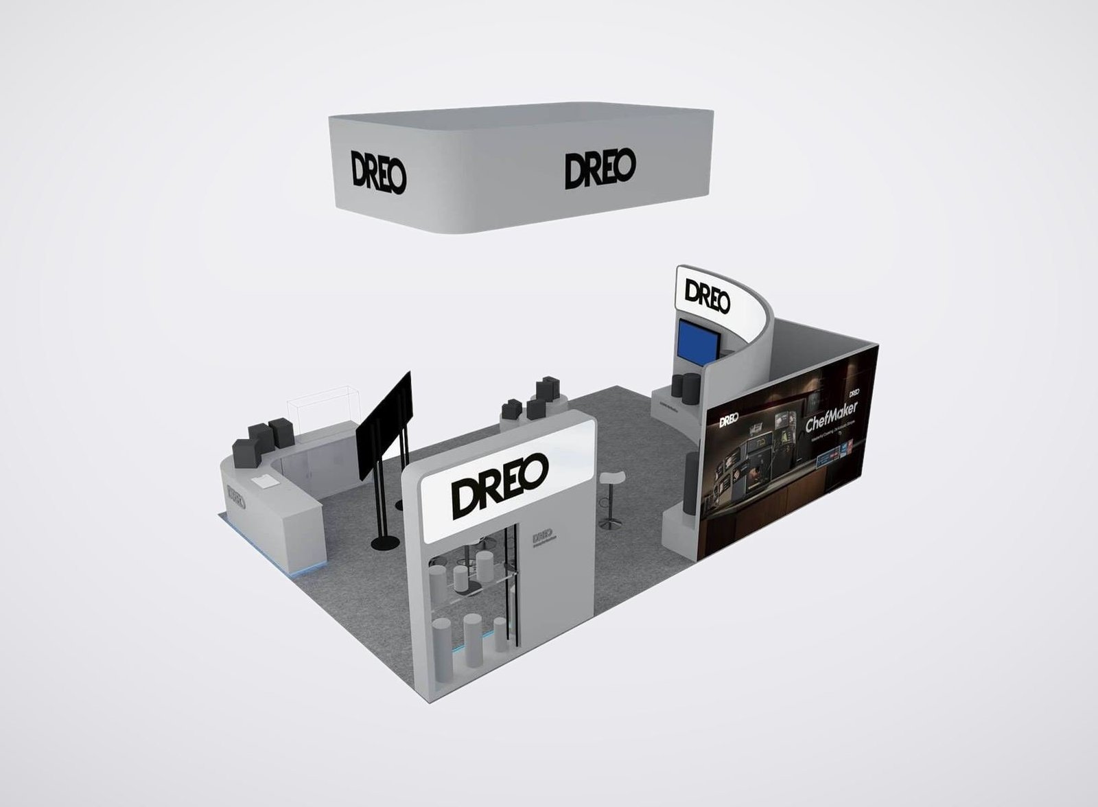 DREO 20x30 trade show booth display at CES 2024