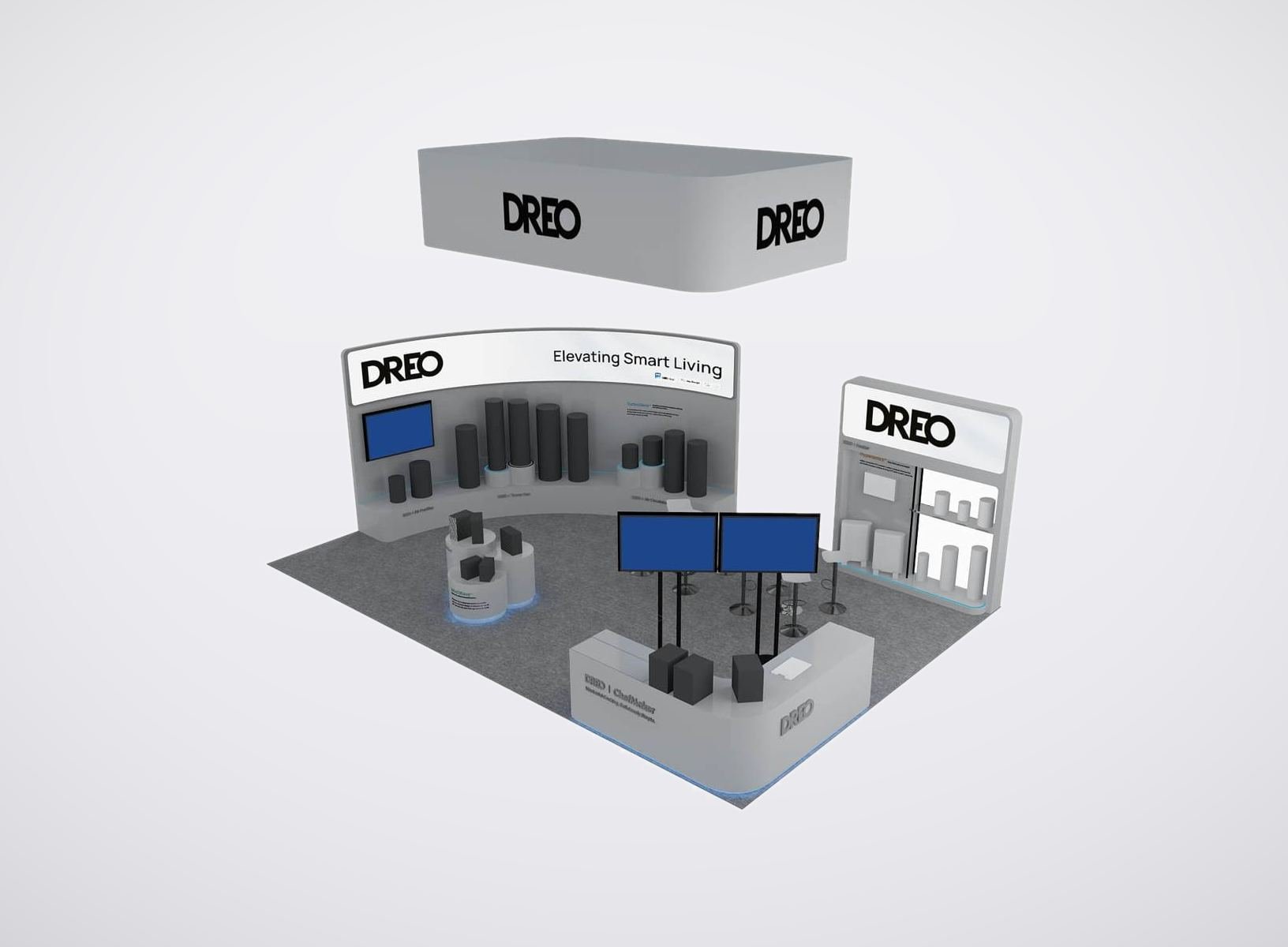 DREO 20x30 trade show booth display at CES 2024