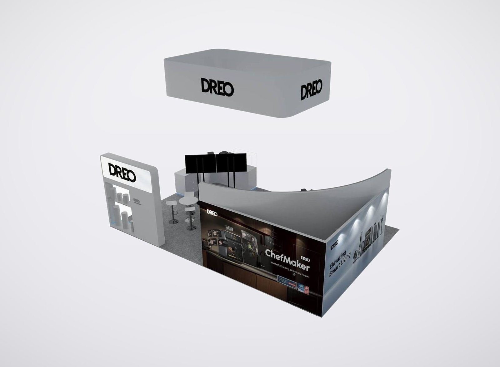 DREO 20x30 trade show booth display at CES 2024