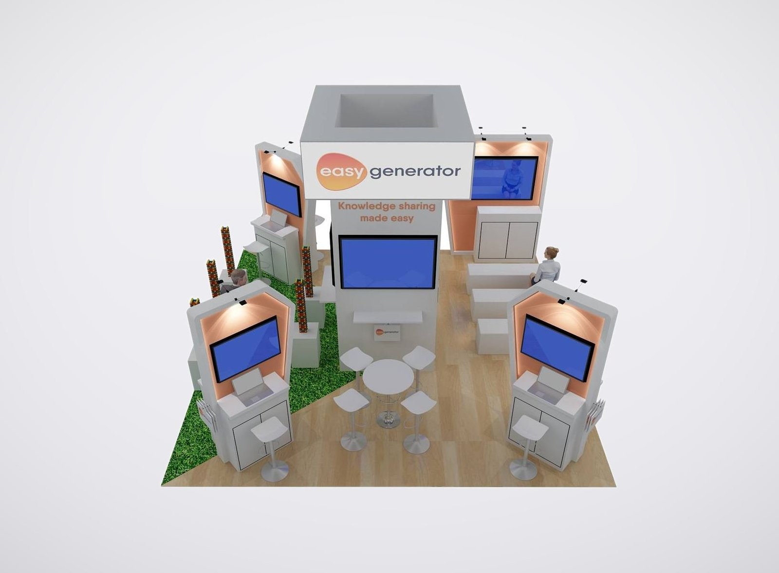 Easygenerator 20x20 trade show booth display at Devlearn 2024