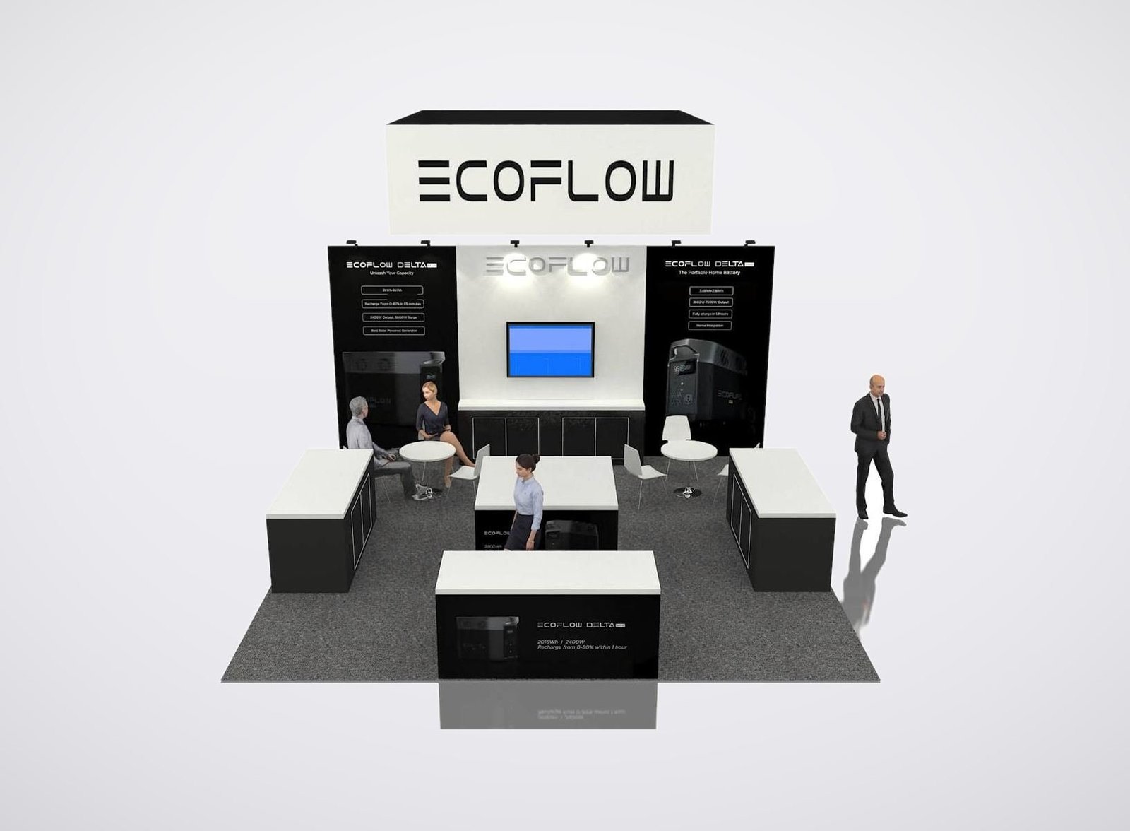 ECOFLOW 20x20 trade show booth display at NHS 2022