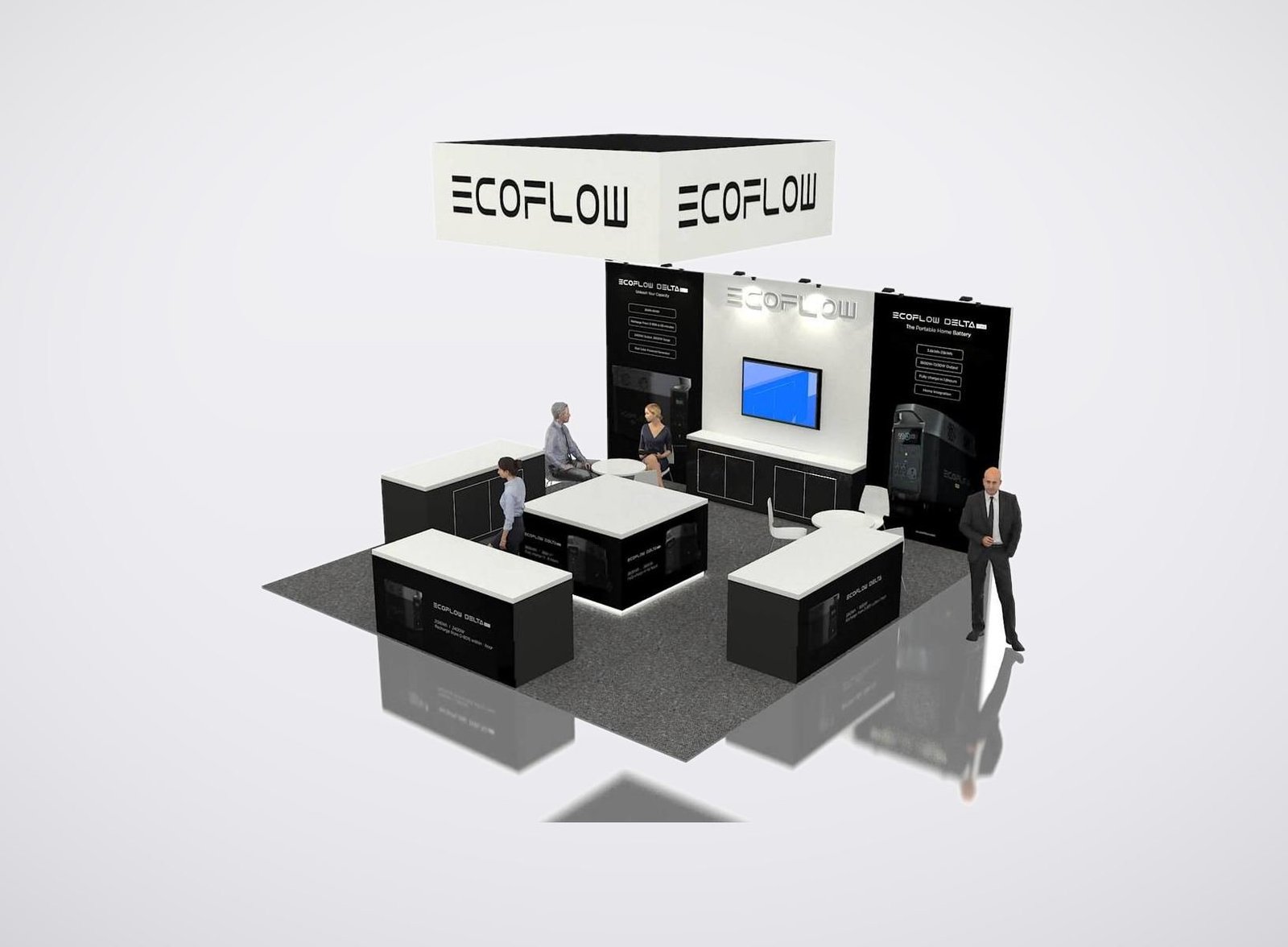ECOFLOW 20x20 trade show booth display at NHS 2022
