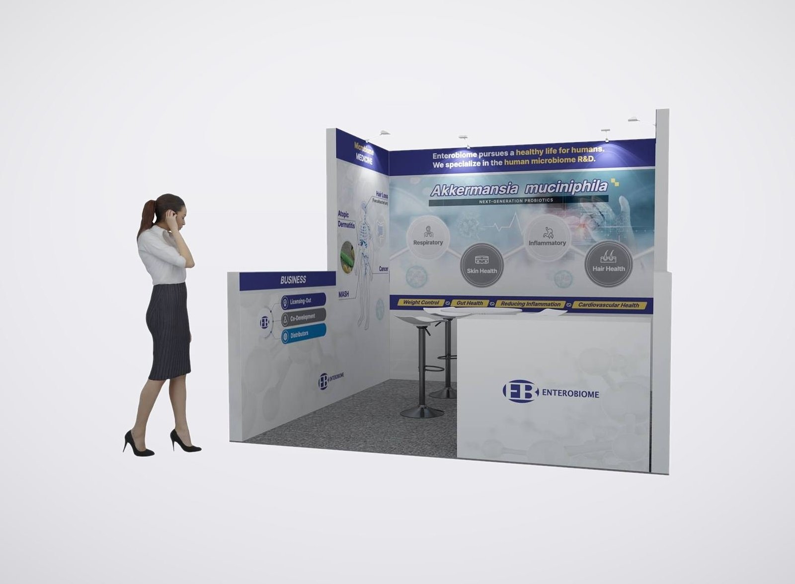 Enterobiome 10x10 trade show booth display at SSW 2024