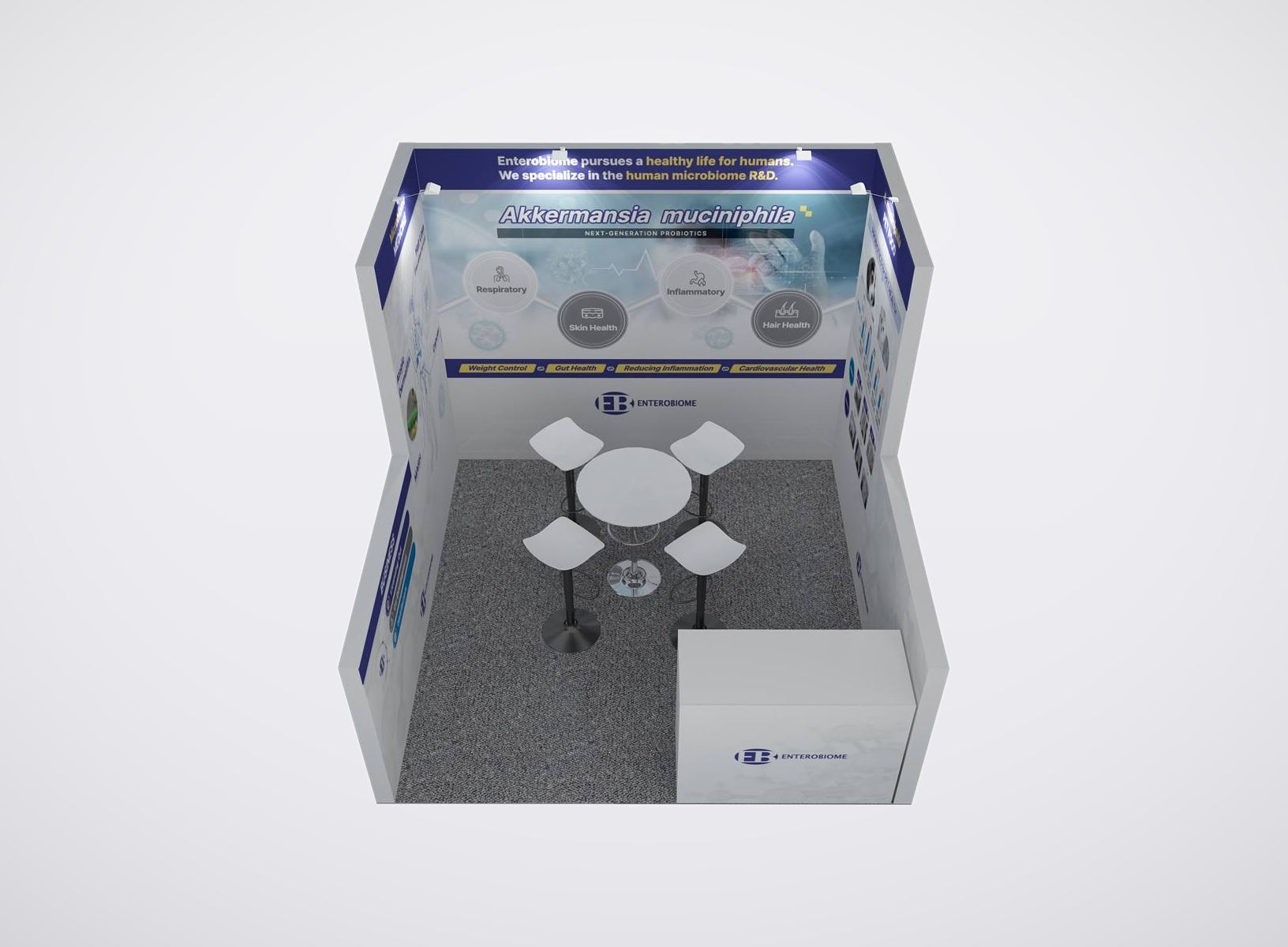 Enterobiome 10x10 trade show booth display at SSW 2024
