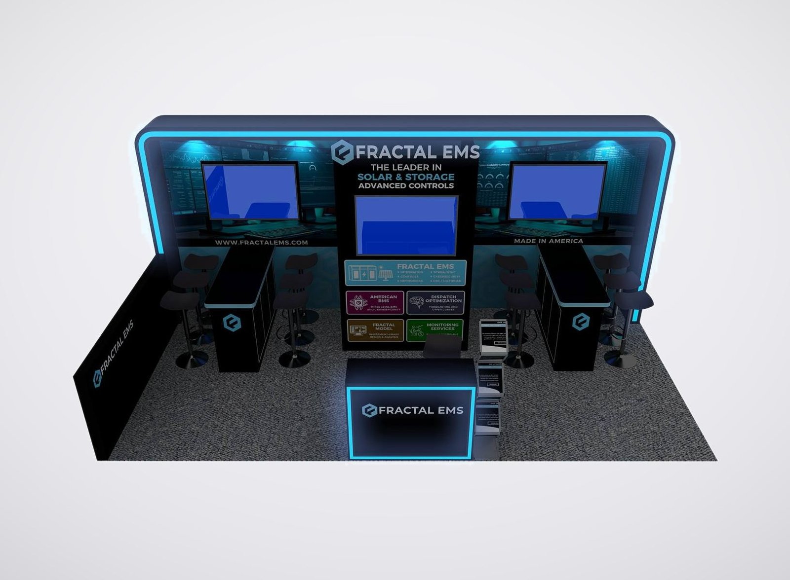 Fractal EMS 10x20 trade show booth display at RE+ 2024