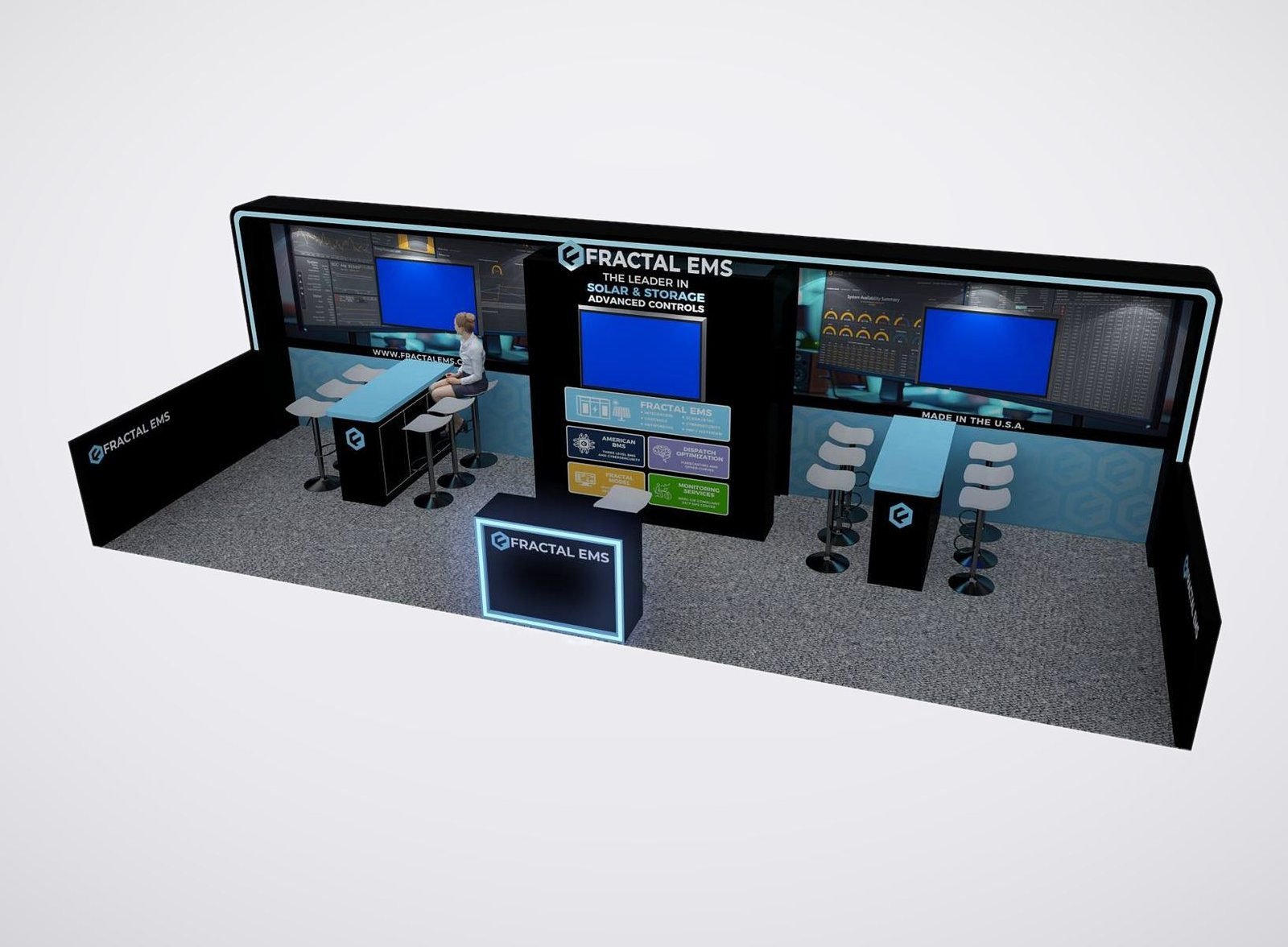 Fractal EMS 10x30 trade show booth display at Cleanpower 2025