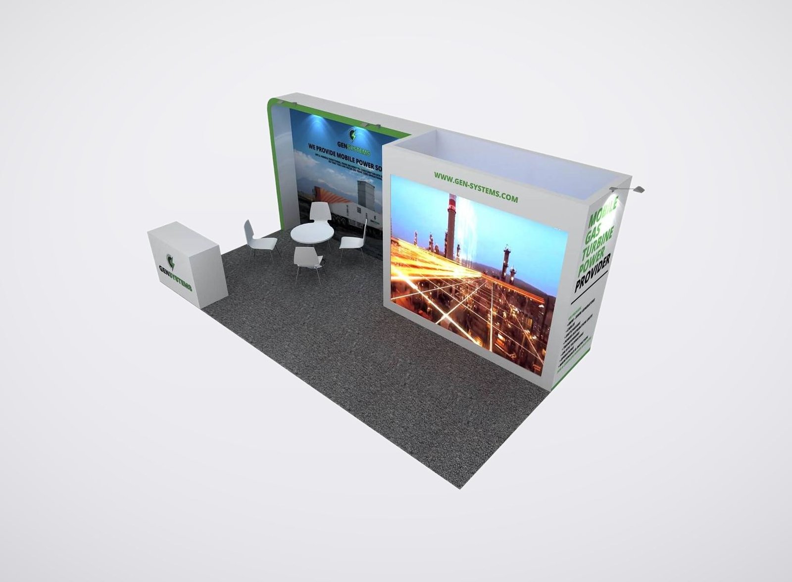 Gensystems 20x20 trade show booth display at POWER GEN 2024
