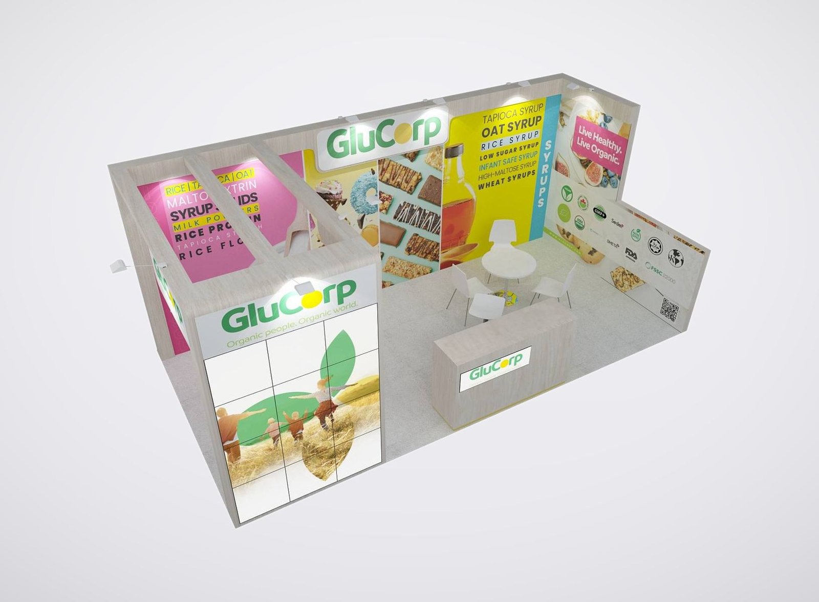 Glucorp 10x20 trade show booth display at SSG 2025