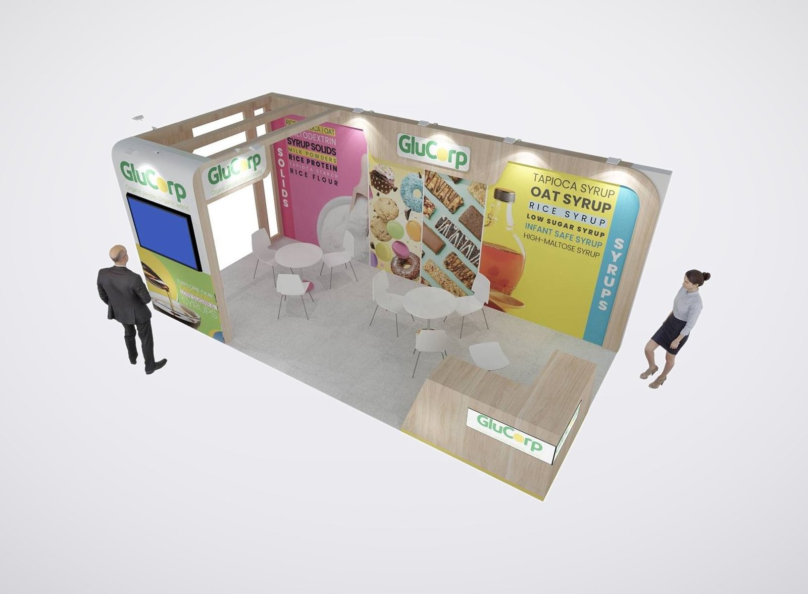 Glucorp 10x20 trade show booth display at SSW 2024