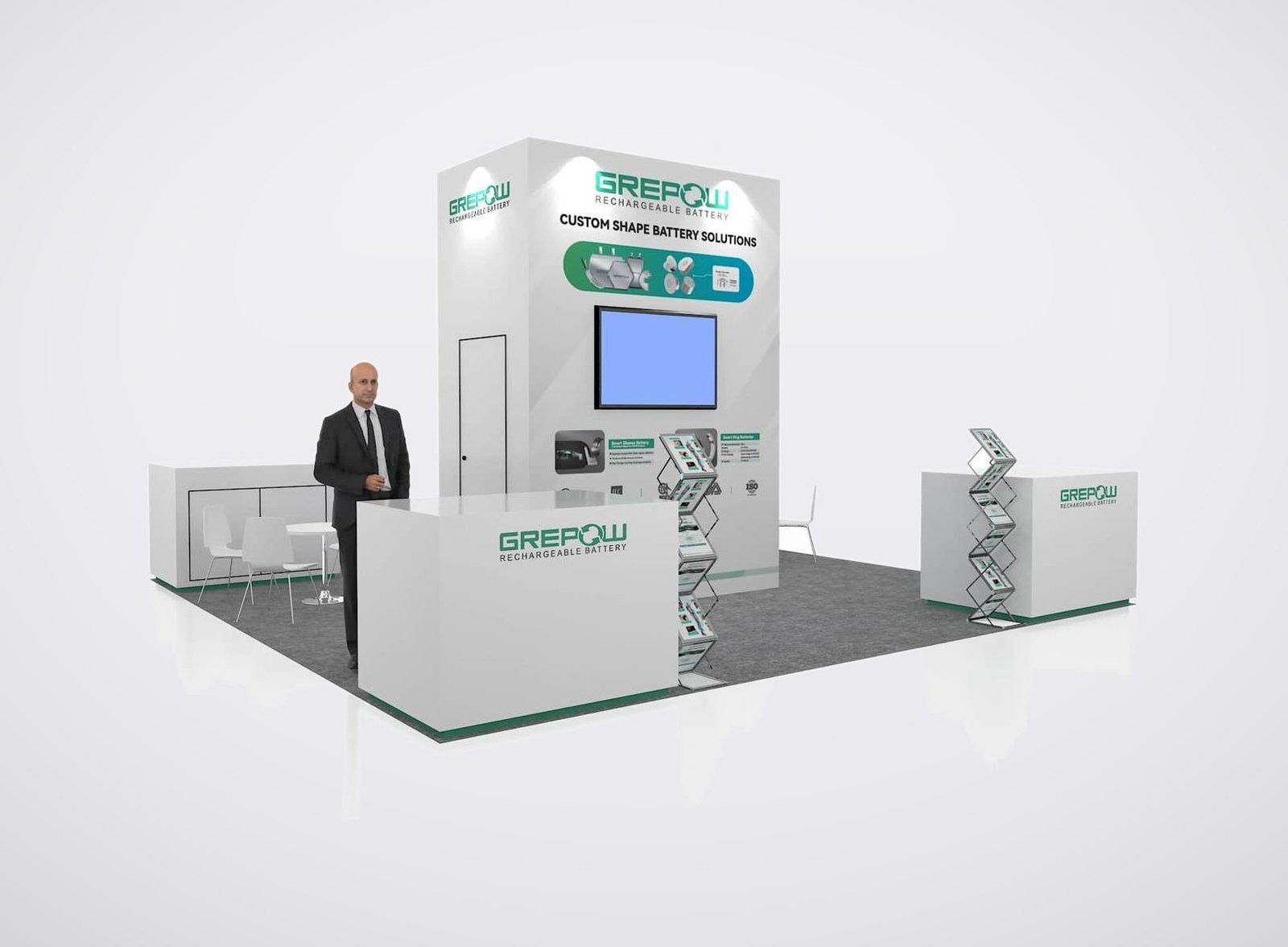 GREPOW 20x20 trade show booth display at CES 2023