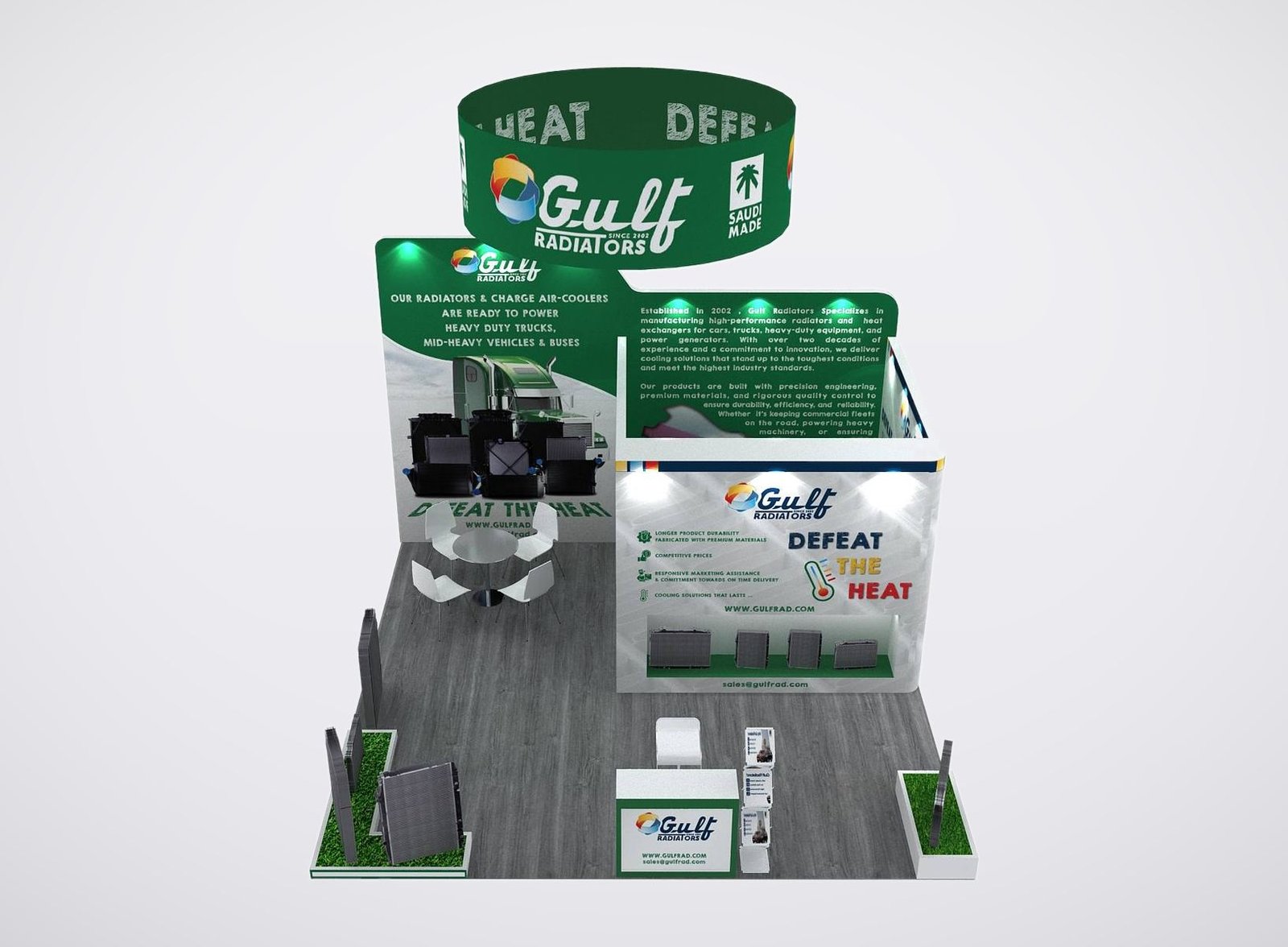Gulf Radiators 20x20 trade show booth display at AAPEX 2025