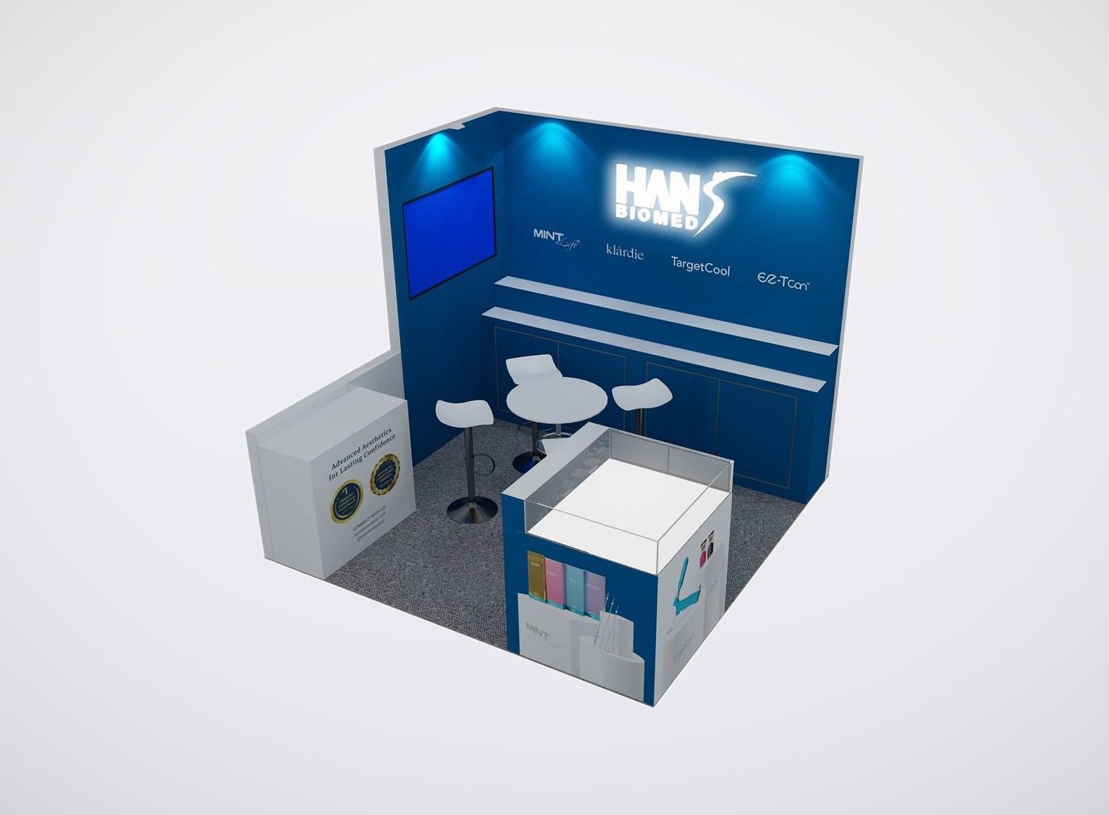 Hans 10x10 trade show booth display at AMWC 2025