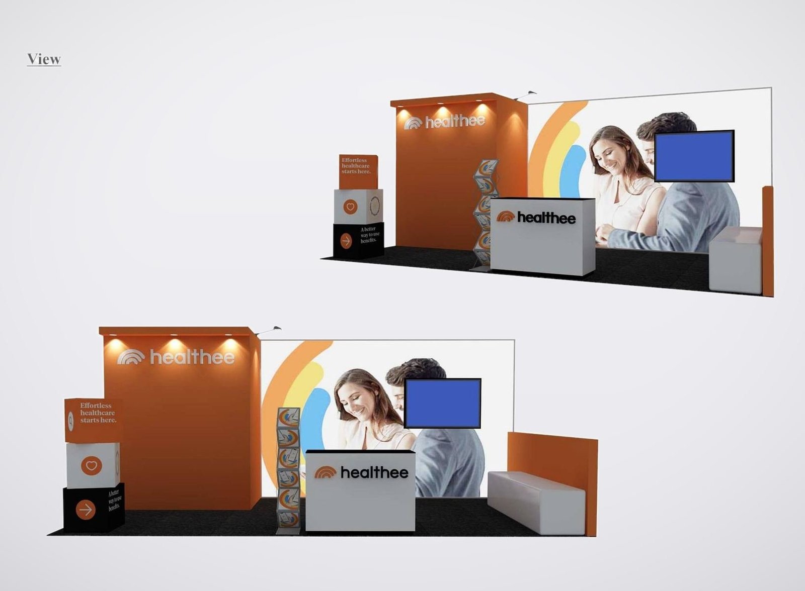 healthee 10x20 trade show booth display at HR TECH 2024